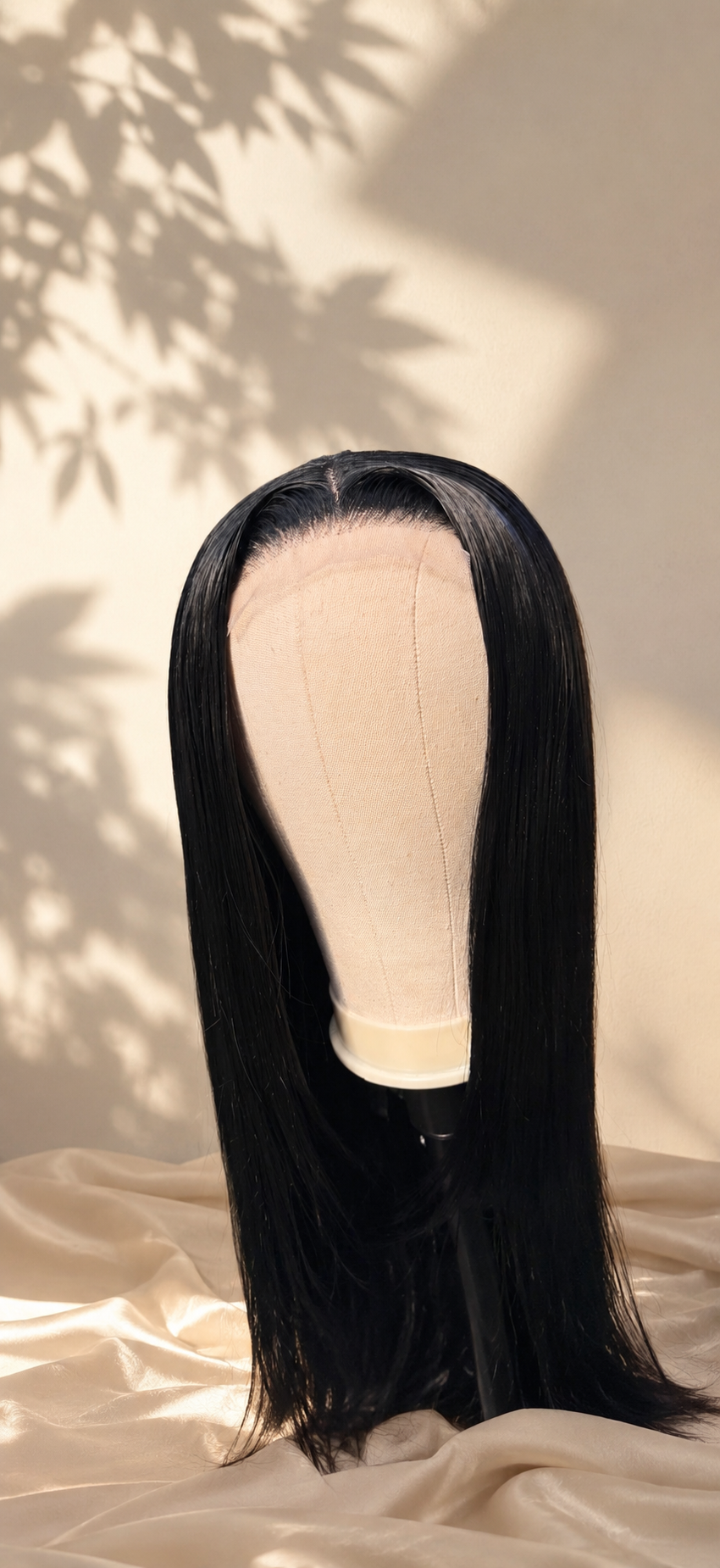 A long, straight black wig 