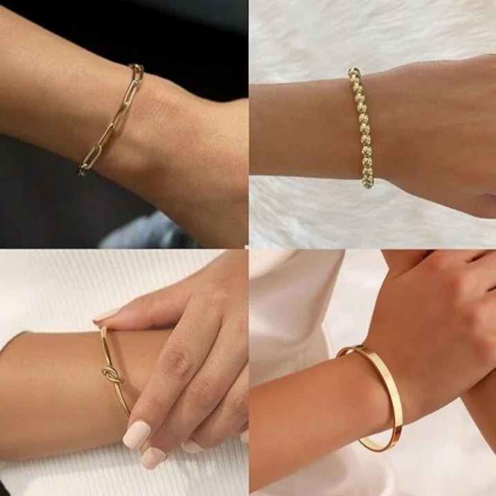 Lisa Luxe Gold Bangle Stack